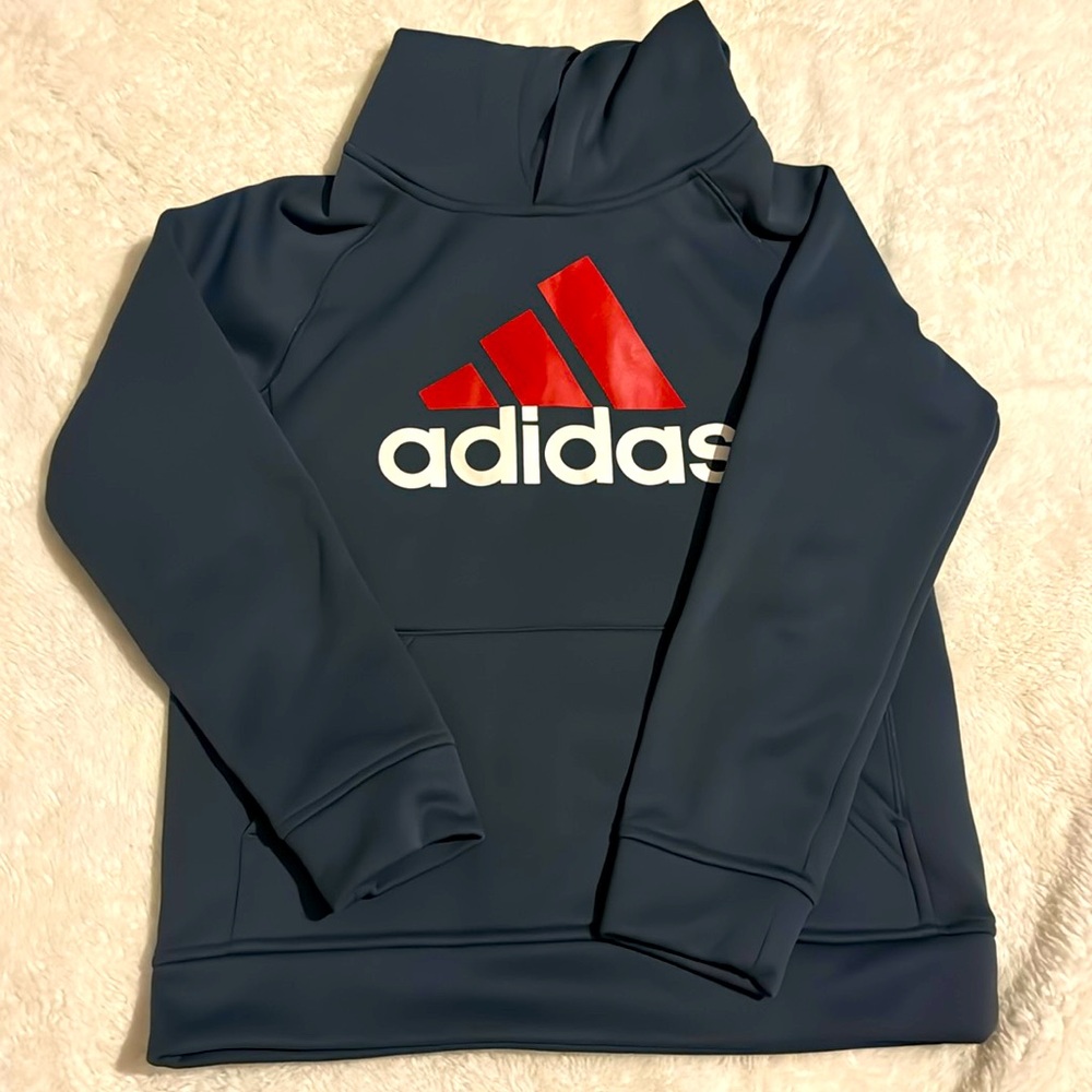 Adidas Boys size 8 Grey and Red Adidas Climawarm Hoodie